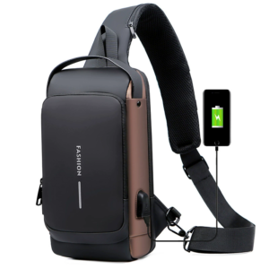 Men's Fashion Cross-Body Bag with USB